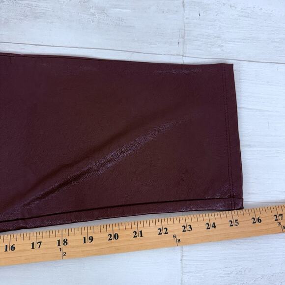 Commando Vegan Faux Leather Paperbag Pants Size Medium Ox Blood Red Grunge‎ Fall - Picture 14 of 16